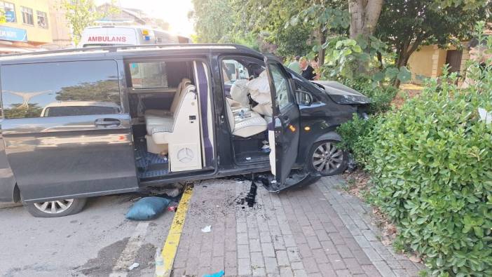 Tur minibüsü ağaca çarptı: 6 yaralı