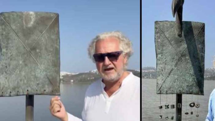 Milas'ta 50 bin euroluk bronz heykelin başını çaldılar