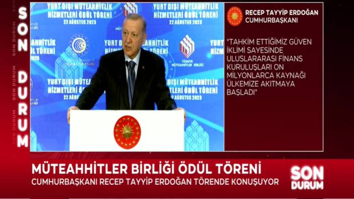 Erdoğan, Müteahhitler Birliği Ödül Töreni'nde konuştu