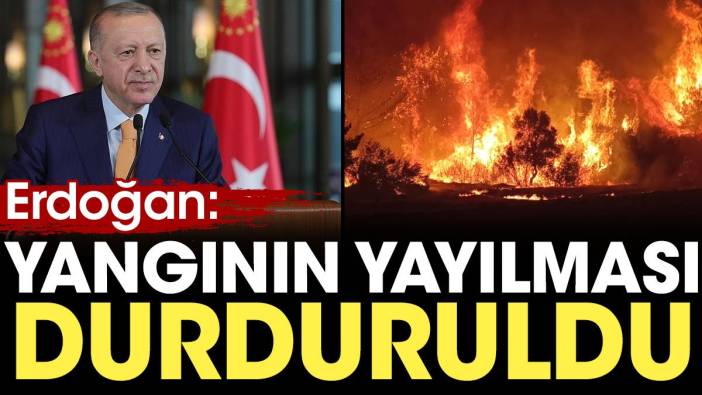 Son Dakika... Erdoğan: Yangının yayılması durduruldu