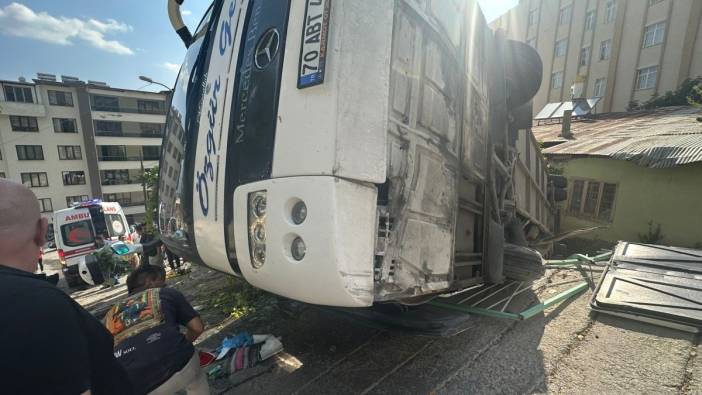 Ermenek'te tur otobüsü kaza yaptı