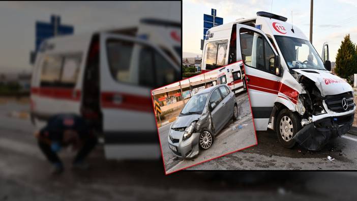 Ambulansla otomobil çarpıştı. Biri asker biri mahkum 4 kişi yaralandı
