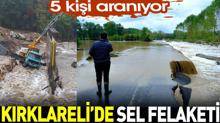 Kırklareli'nde sel felaketi: 5 kişi aranıyor