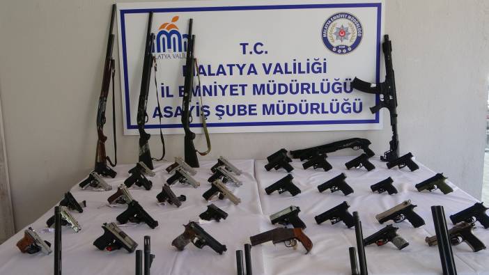 Malatya'da onlarca silah ele geçirildi: 9 tutuklama