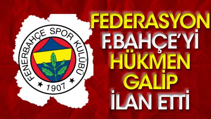 Fenerbahçe kaybettiği maçta hükmen galip ilan edildi