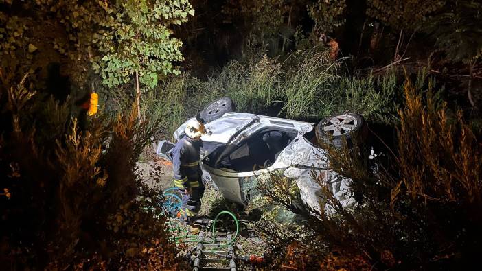 Şarampole uçan otomobildeki 2 kişi hayatını kaybetti