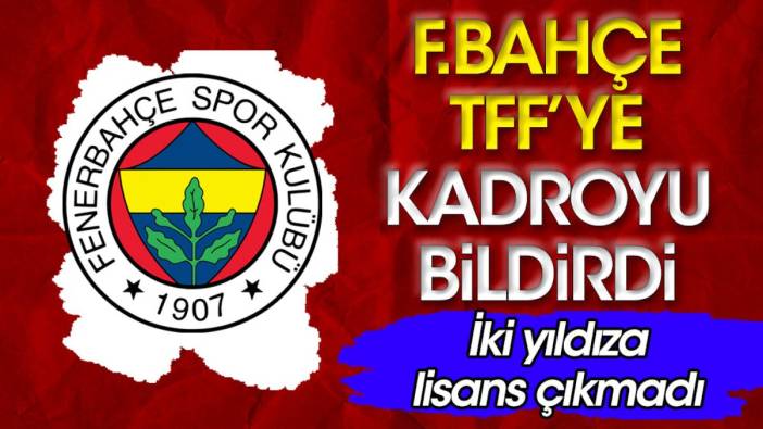 Fenerbahçe TFF'ye kadrosunu bildirdi. İki yıldıza lisans çıkmadı