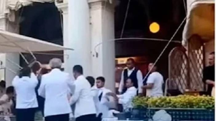 Lüks restoranda garsonlar müşterileri dövdü