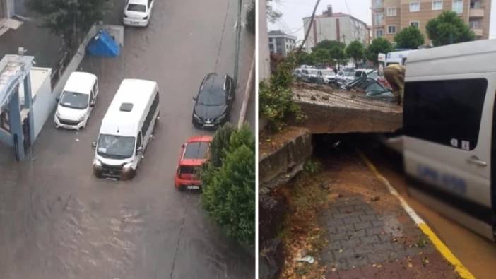 Sağanak bu kez Pendik’i vurdu: İstinat duvarı işçi servisinin üzerine çöktü, metro istasyonunu su bastı