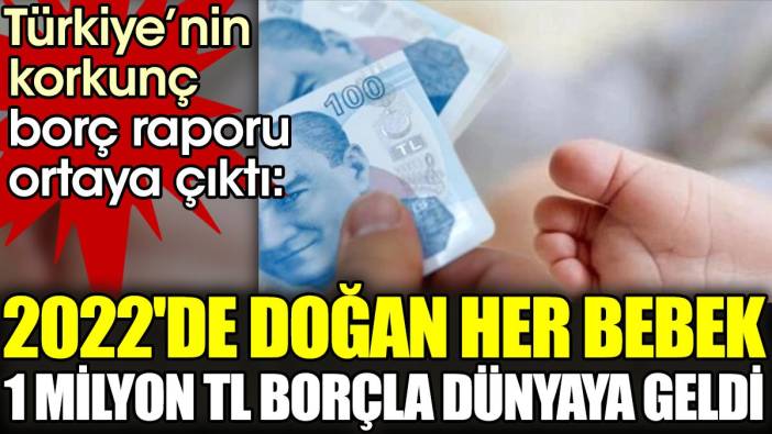 Türkiye’nin korkunç borç raporu ortaya çıktı:  2022'de doğan her bebek 1 milyon TL borçla dünyaya geldi