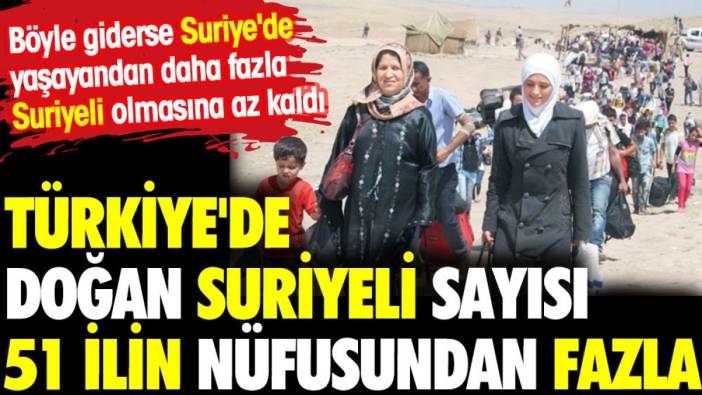 Türkiye'de doğan Suriyeli sayısı 51 ilin nüfusundan fazla