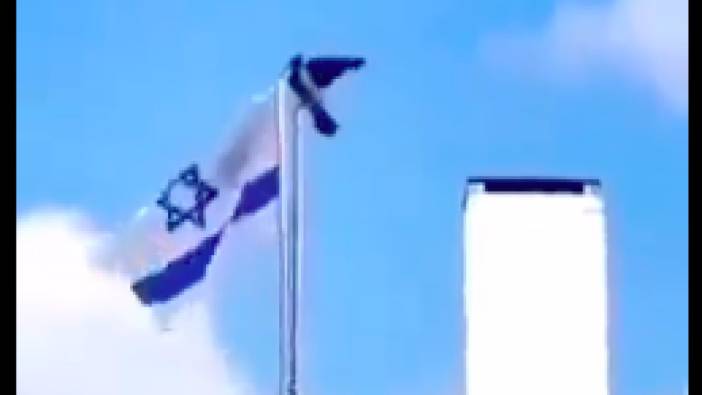Karganın İsrail bayrağını yerinden çıkardığı görüntüler sosyal medyada gündem oldu