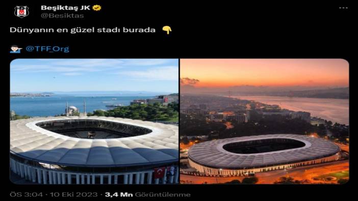Beşiktaş'tan TFF'ye hatırlatma: Dünyanın en güzel stadı burada