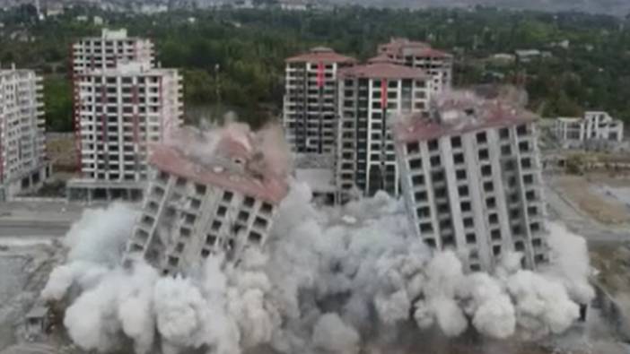 Milyonluk yeni binalar patlayıcı ile yıkıldı. 15 katlı binalar bir anda toz duman oldu