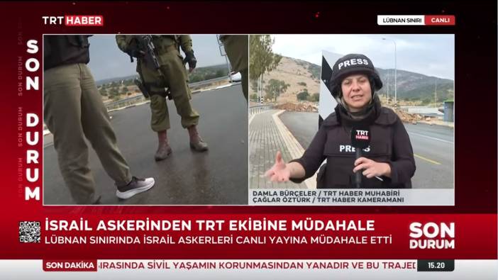 İsrail askerinden TRT yayınına müdahale