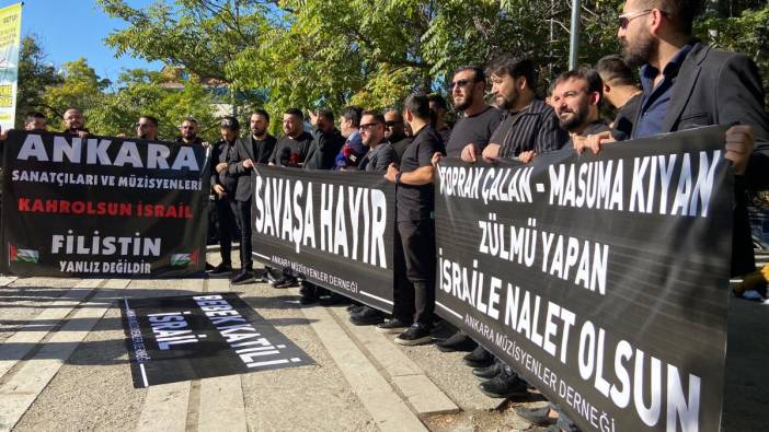 Ankaralı müzisyenlerden İsrail protestosu