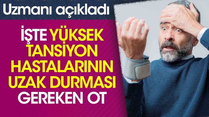 Uzmanı açıkladı. İşte yüksek tansiyonu olanların uzak durması gereken ot