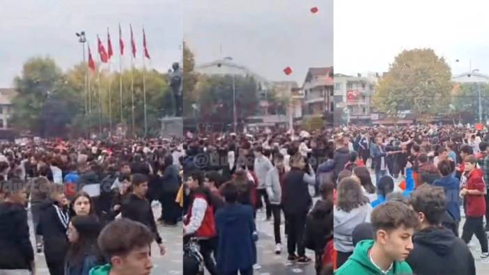 Düzce Belediyesi Türk bayrağı  rekor denemesi hüsranla sonuçlandı 32 öğrenci hastaneye kaldırıldı