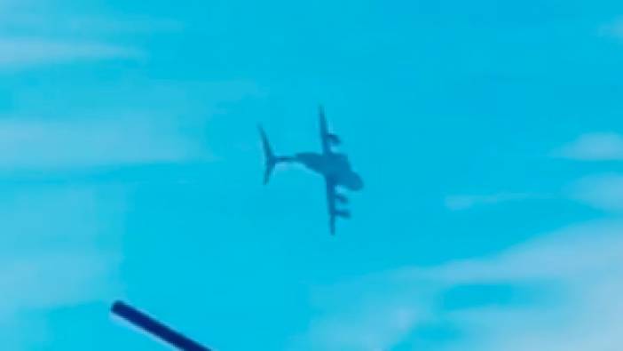 Kayseri'de 78 tonluk uçağı yan yatıran pilotun görüntüleri gündem oldu