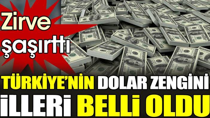 Türkiye’nin dolar zengini illeri belli oldu. Zirve şaşırttı