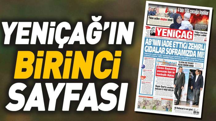 Yeniçağ Gazetesi'nin 1. sayfası (07 Kasım 2023)