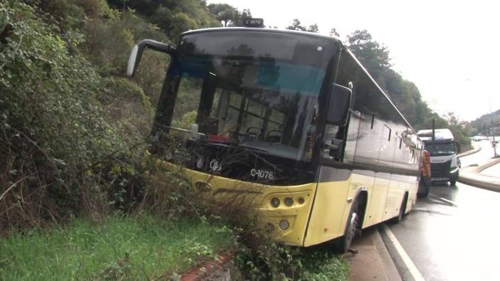 Beykoz'da freni patlayan İETT otobüsü paniğe neden oldu