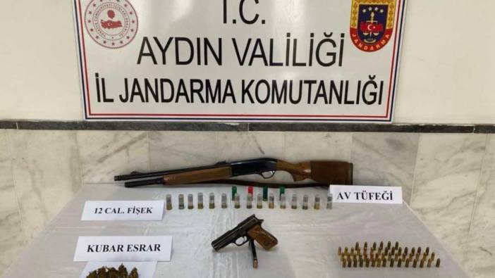 Aydın'da yapılan operasyonda uyuşturucu ve tüfek yakalandı