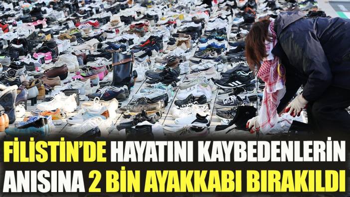 Seul’de Filistin'de hayatını kaybedenlerin anısına 2 bin ayakkabı bırakıldı