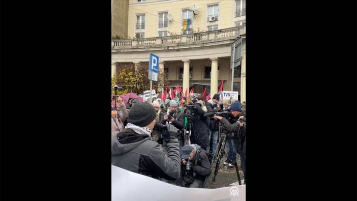 Polonya'nın başkenti Varşova'da Filistin'e destek yürüyüşü