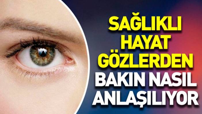 Sağlıklı hayat gözlerden bakın nasıl anlaşılıyor