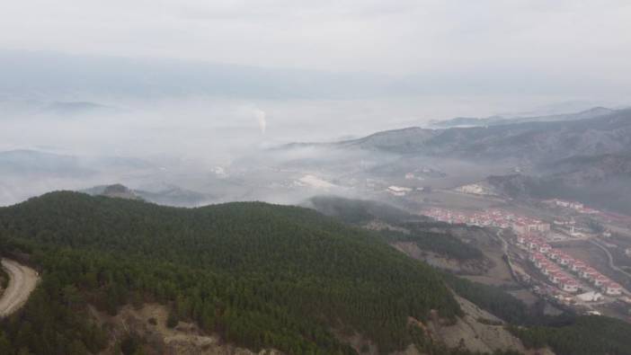 Bolu'nun bir ilçesi sisle kaplandı