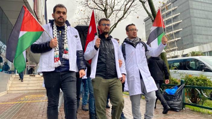 Filistin halkına yapılan zulme doktorlardan protesto