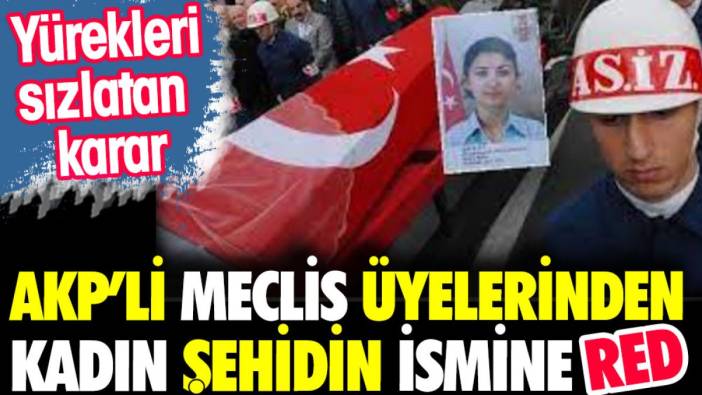 AKP'li meclis üyelerinden kadın şehidin ismine red. Yürekleri sızlatan karar