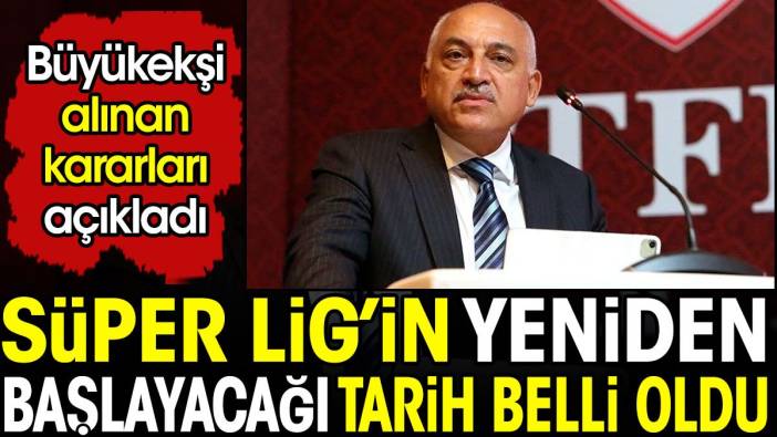 TFF Süper Lig'in yeniden başlayacağı tarihi açıkladı