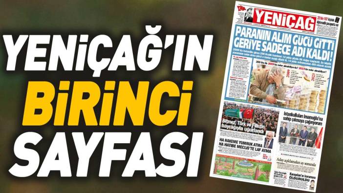 Yeniçağ Gazetesi'nin 1. sayfası (16 Aralık 2023)