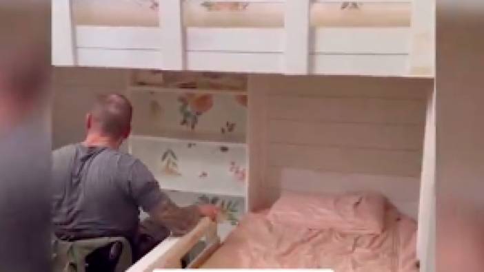 Felçli baba, küçük kızları için kendi elleriyle oda inşa etti