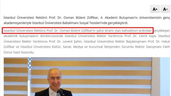 İstanbul Üniversitesi rektörü kurumun resmi sayfasını iyice kişisel bloguna çevirdi