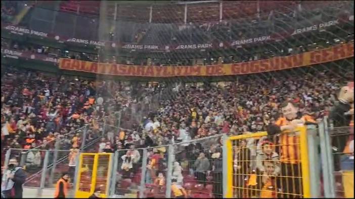 Galatasaray taraftarı Kerem'in golüyle coştu. İşte tribünlerdeki sevinç