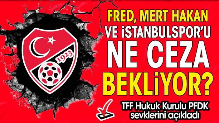 Flaş.. Flaş... PFDK sevkleri açıklandı. Fred, Mert Hakan ve İstanbulspor'u ne ceza bekliyor?
