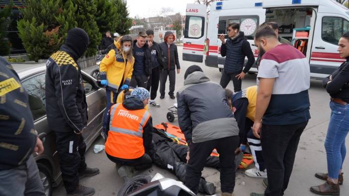 Edirne’de otomobil kuryeye çarptı