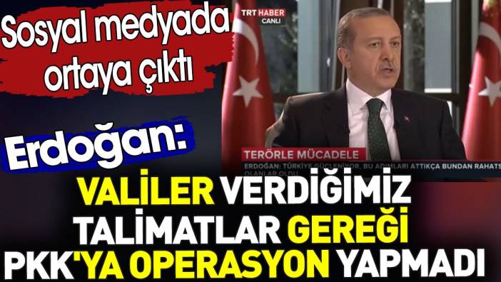 Erdoğan'ın ‘Valiler verdiğimiz talimatlar gereği PPK'ya operasyon yapmadı’ sözleri gündem oldu