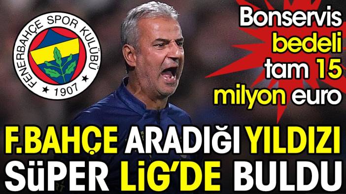 Fenerbahçe aradığı yıldızı Süper Lig'de buldu. Bonservisi tam 15 milyon euro