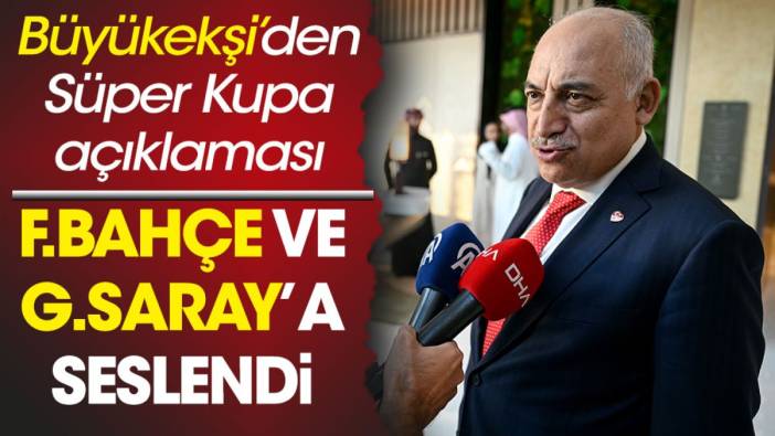 Mehmet Büyükekşi'den Süper Kupa açıklaması. Fenerbahçe ve Galatasaray'a seslendi