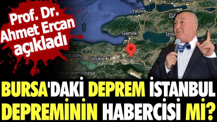 Bursa'daki deprem İstanbul depreminin habercisi mi? Ahmet Ercan açıkladı