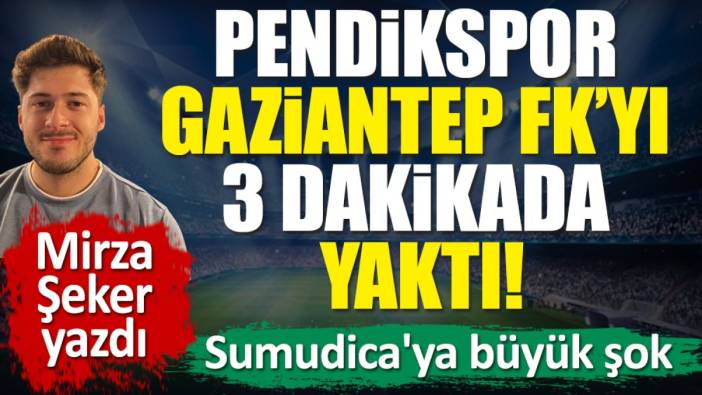 Pendikspor Gaziantep FK'yı 3 dakikada yaktı! Sumudica'ya büyük şok. Mirza Şeker yazdı