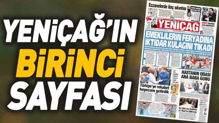 Yeniçağ Gazetesi'nin 1. sayfası