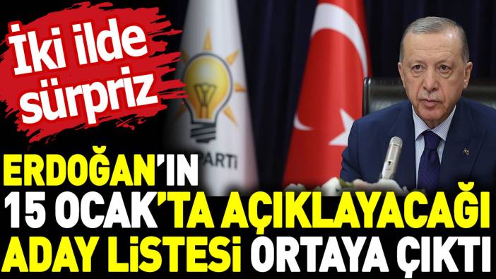 Erdoğan’ın 15 Ocak’ta açıklayacağı aday listesi ortaya çıktı. İki ilde sürpriz