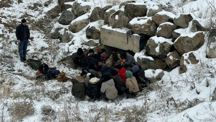 Kars'ta şehir merkezine yürüyen 24 düzensiz göçmen yakalandı