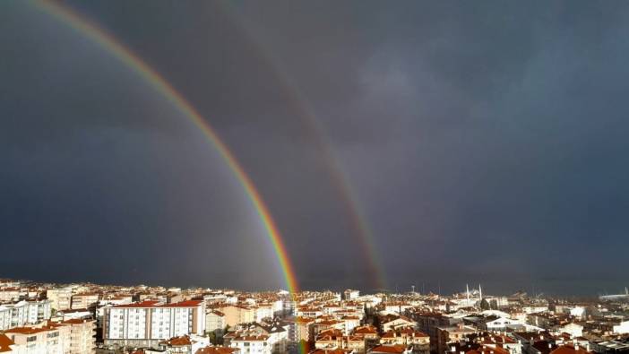 Bursa'da gökkuşağı görenleri hayran bıraktı