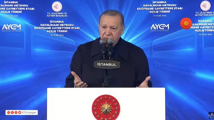 Erdoğan Metro açılışında konuştu. Kurum'a destek istedi